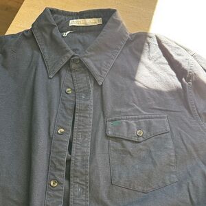 Criquet Men's The J. R. Midnight Rider Navy Blue Flannel Shirt